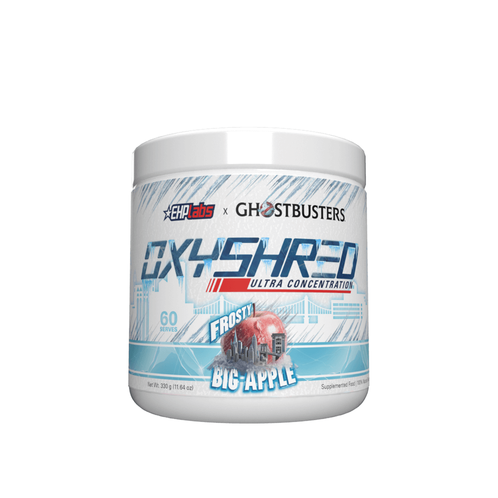 A gym enthusiast holding OxyShred, demonstrating its use as a daily energy boost.