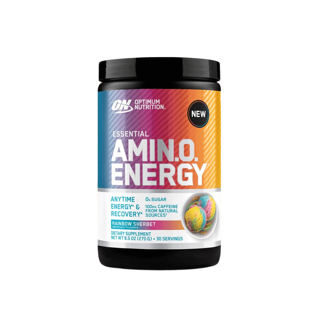 Athlete sipping Amino Energy during a workout for sustained energy