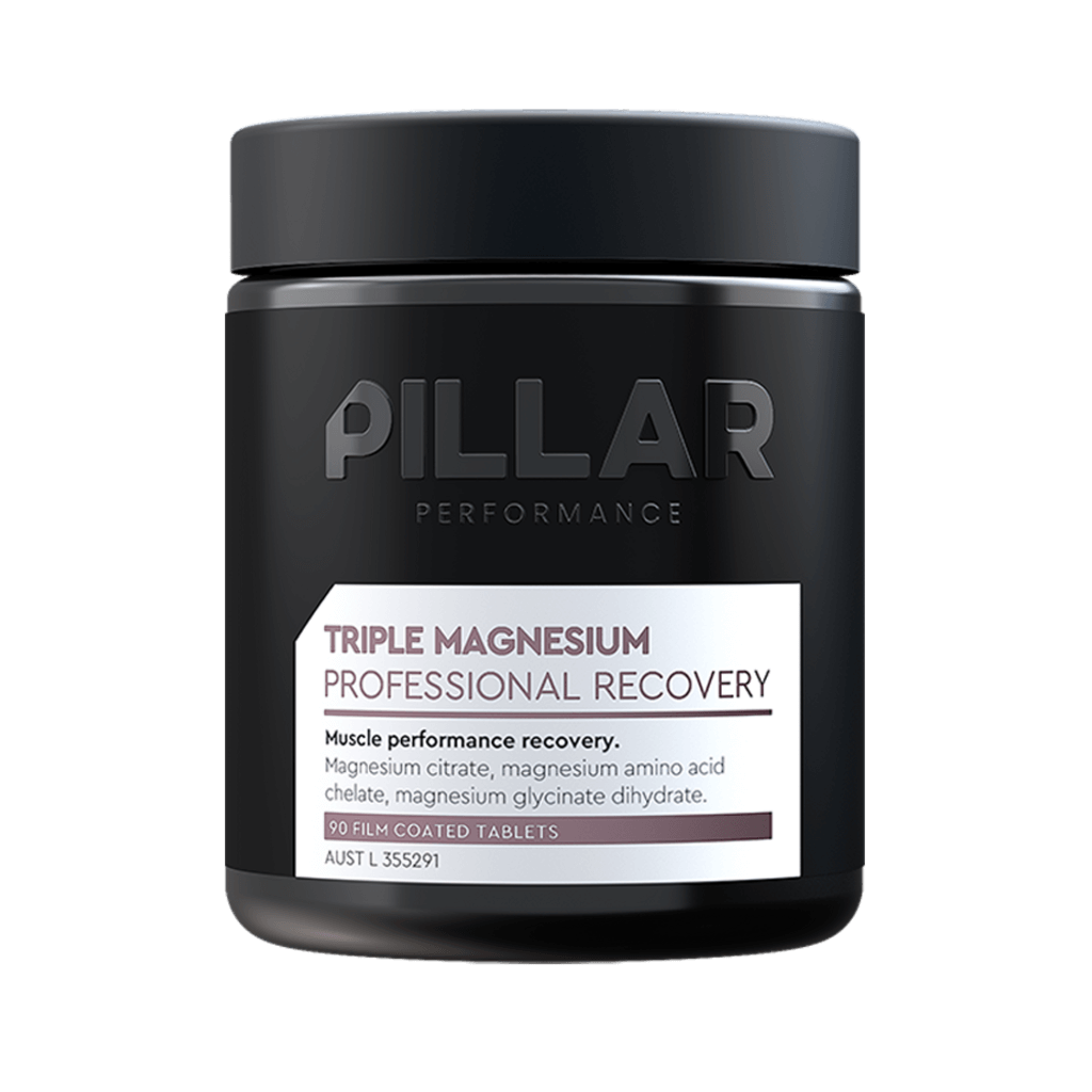 Close-up view of Advanced Recovery Magnesium Tablets showcasing their unique forms.
