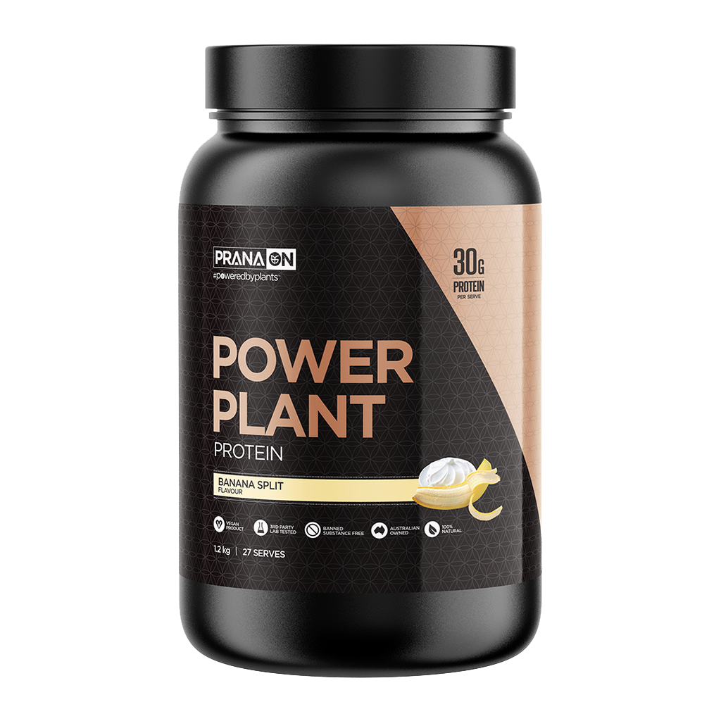 Close-up of PurePlant Pro Vegan Protein Blend in a shaker, perfect for athletes.