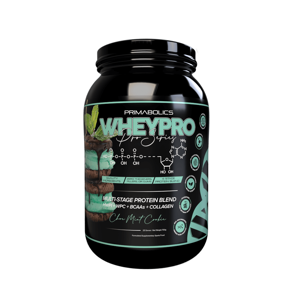 Fitness enthusiast using WheyPro Elite during workout for muscle gain