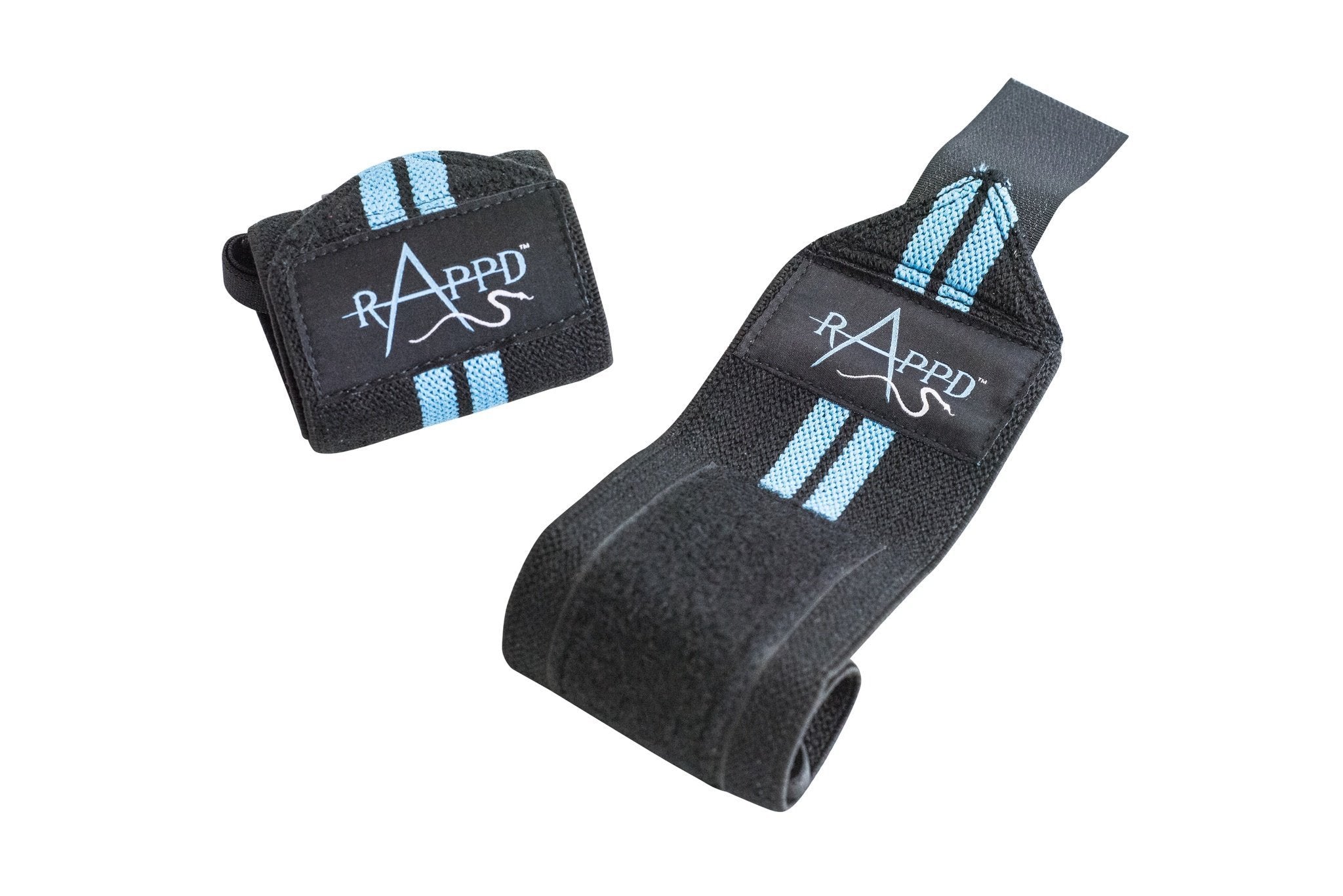 Rappd wrist wraps in action during a weightlifting workout, demonstrating their effectiveness.