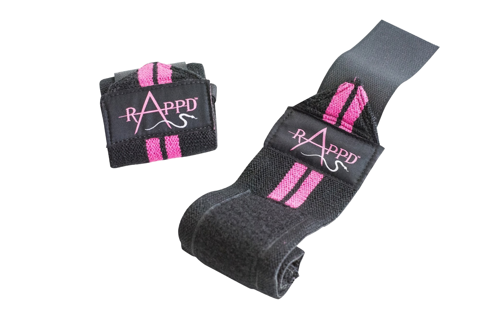 Close-up of Rappd Ultimate Lifting Support Wrist Wraps showcasing the elastic and cotton blend.