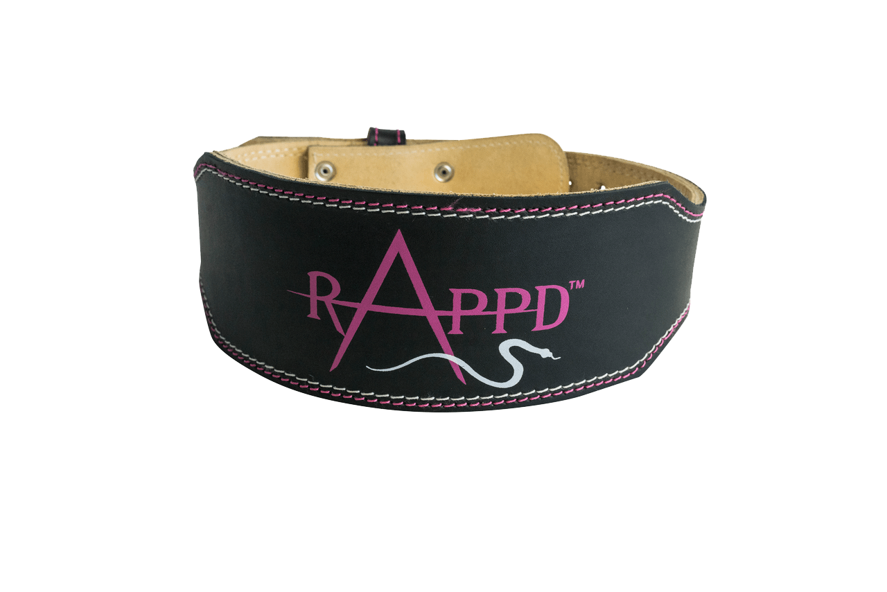 Close-up of the Ultimate Support Leather Weight Lifting Belt highlighting the quick-release buckle.