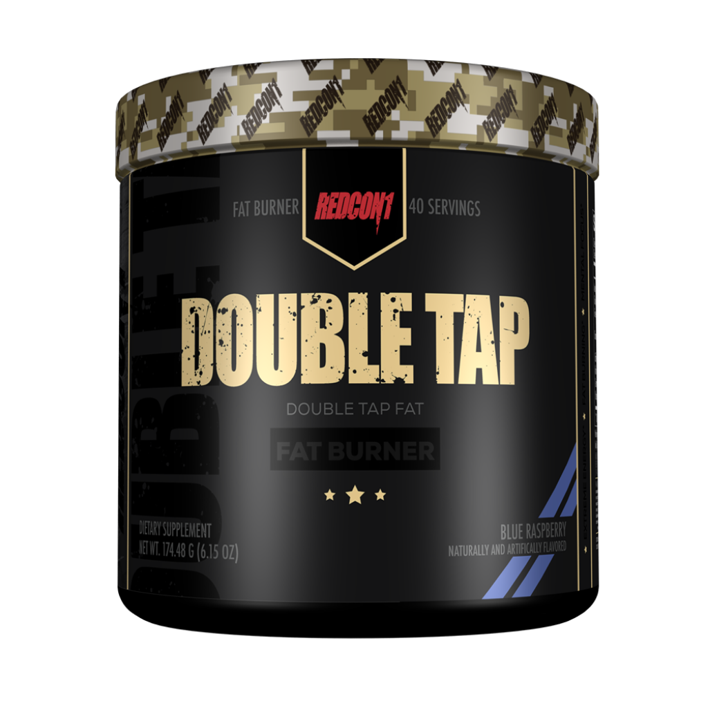 Energize Double Tap Powder packaging with vibrant colors and nutritional information.