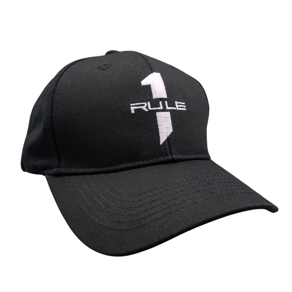 Close-up of Rule 1 Cap showing adjustable strap and breathable fabric