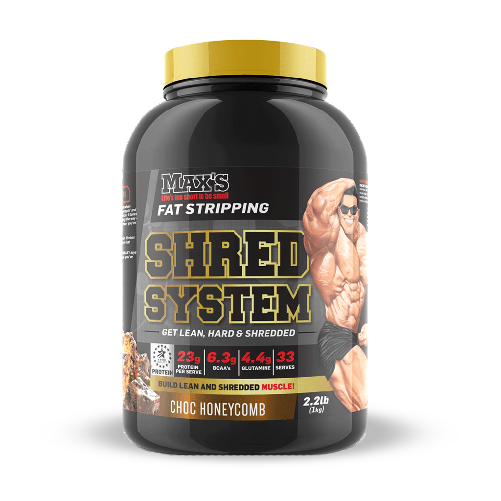 A gym enthusiast using Maxs Ultimate Shred System for muscle building