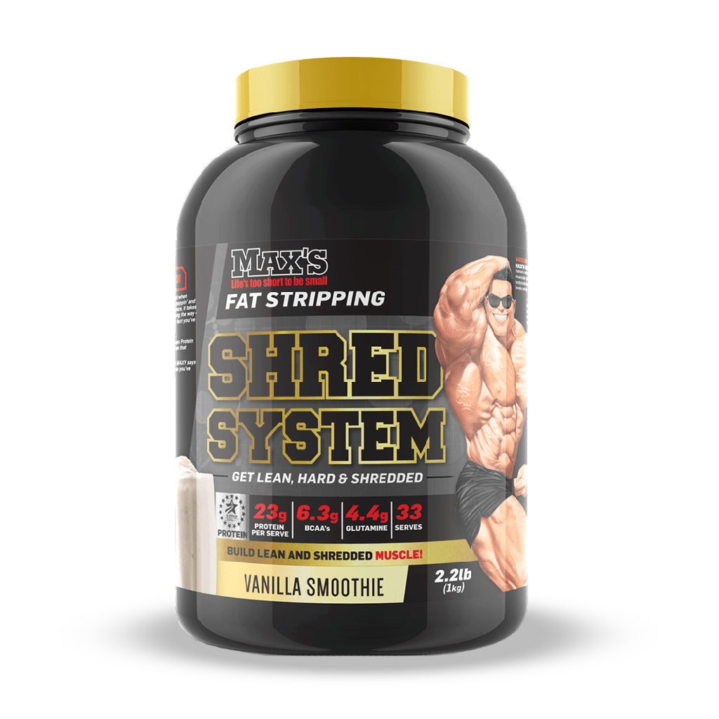 Healthy meal prep alongside Maxs Ultimate Shred System for optimal results