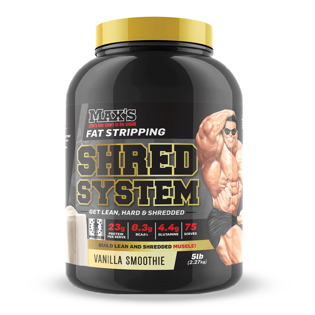 Healthy meal prep alongside Maxs Ultimate Shred System for optimal results