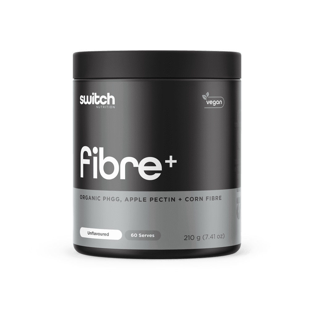 FiberBoost Wellness supplement in a clear container, showcasing its natural ingredients for digestive support.
