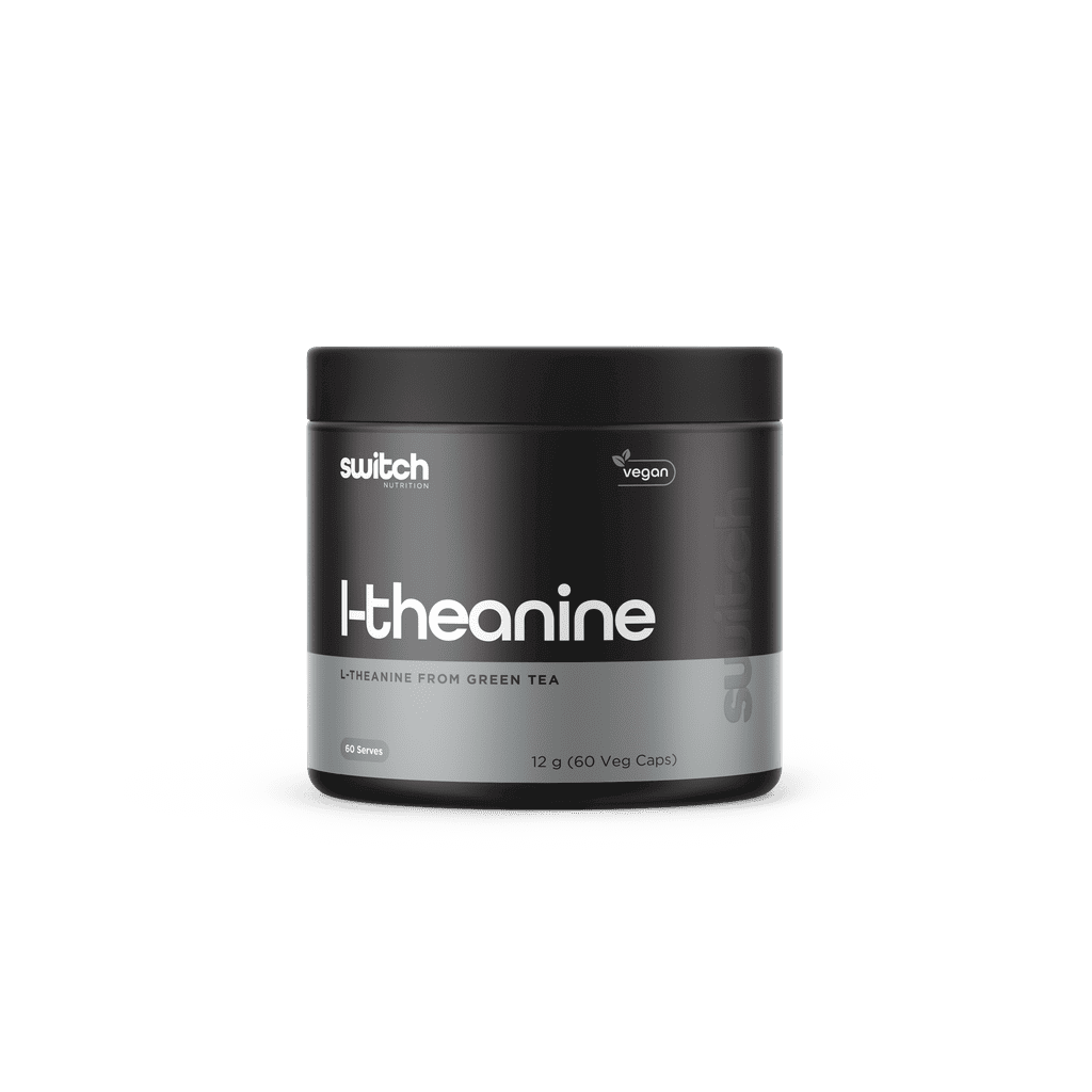 Calm Focus L-Theanine capsules bottle, showcasing relaxation benefits.