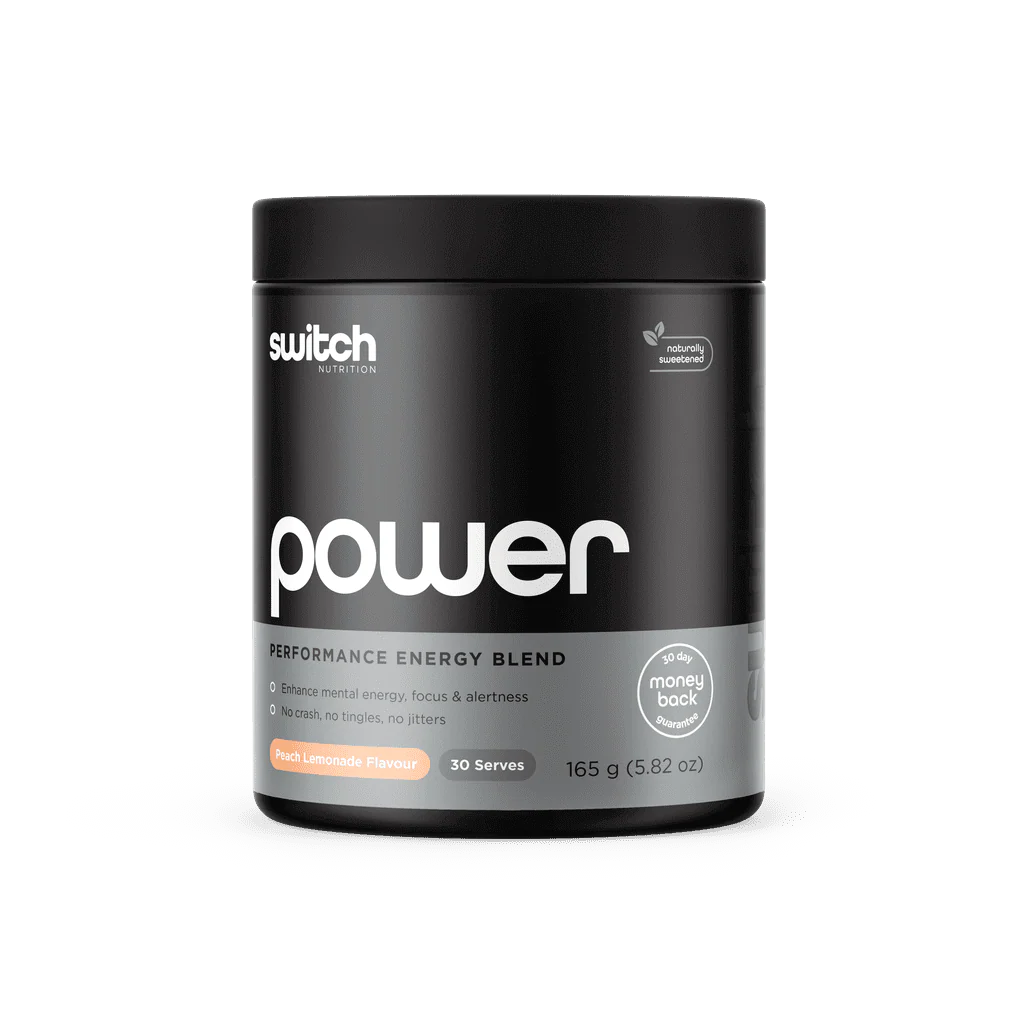 Energy Surge pre-workout booster in a gym setting, showcasing its vibrant packaging.