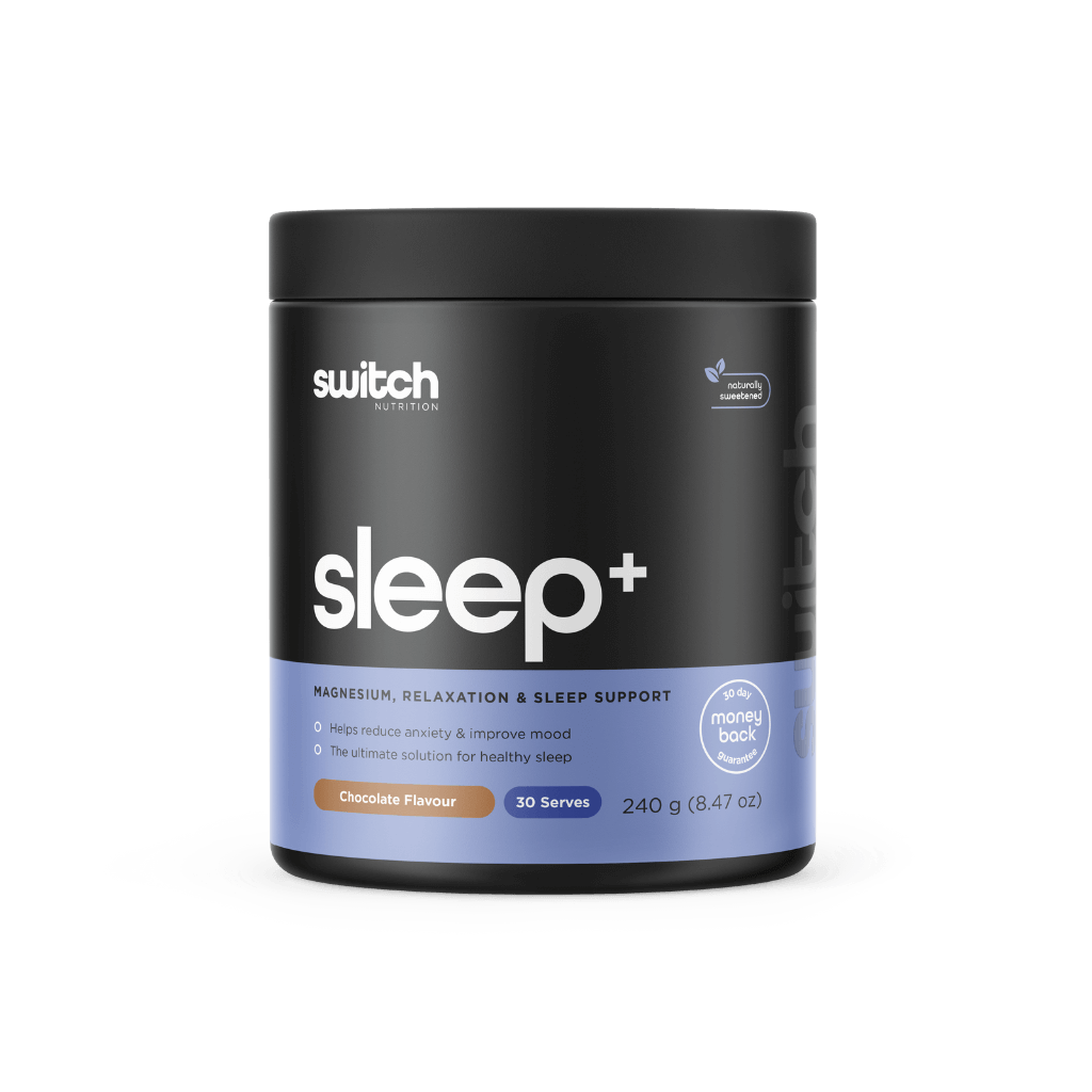 Close-up of Sleep+ sleep mask showing soft fabric and adjustable strap for improved sleep quality