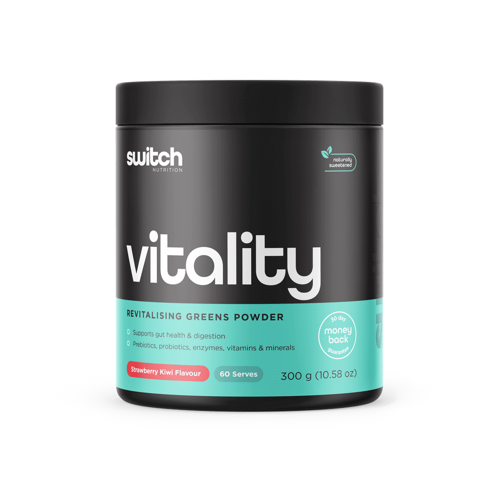 Close-up of antioxidant-rich supplement ingredients in Vitality Switch