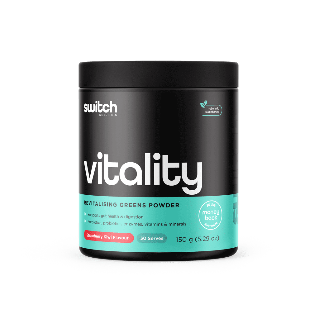Close-up of antioxidant-rich supplement ingredients in Vitality Switch