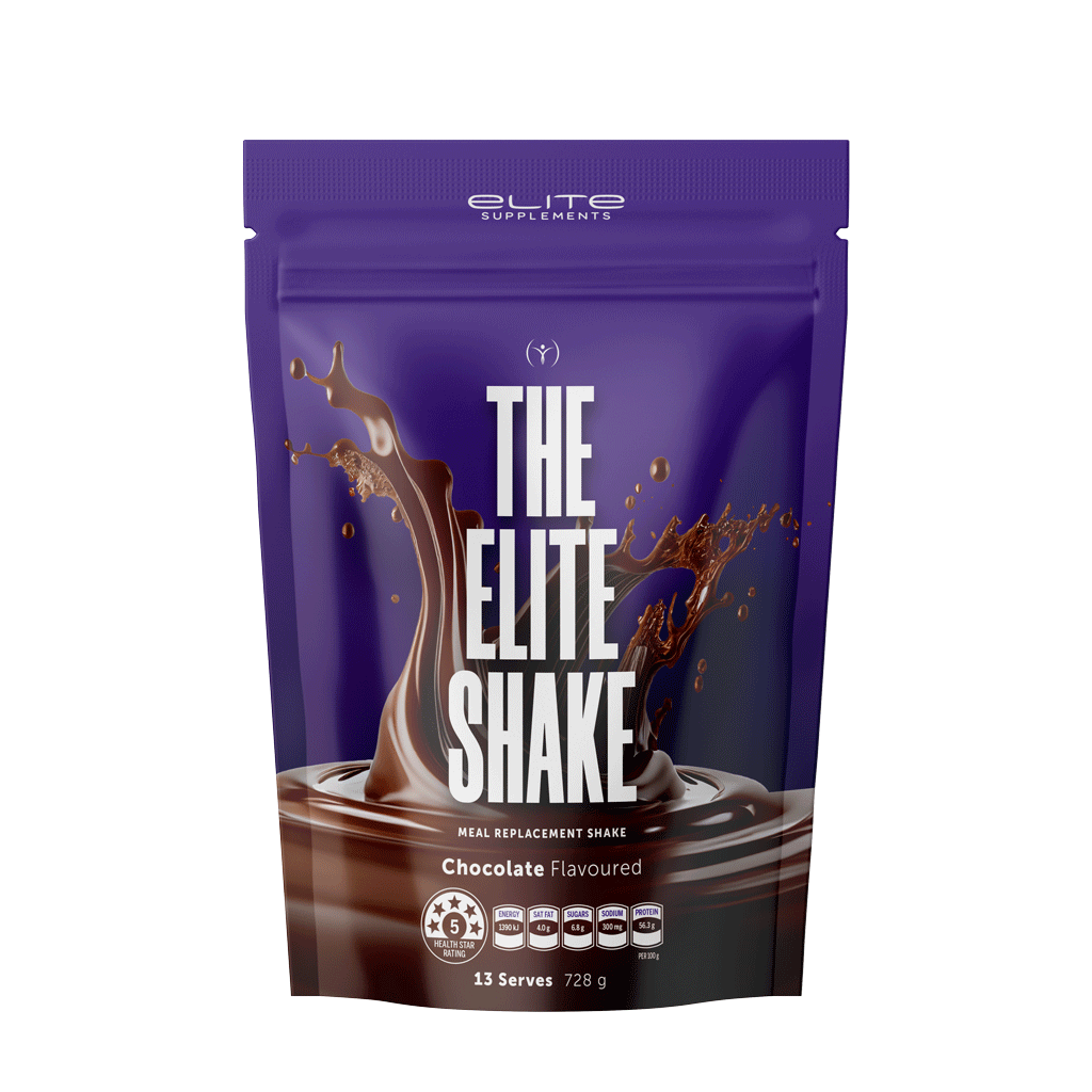 Nutrient-Rich Elite Protein Shake in a shaker, perfect for a quick meal replacement.