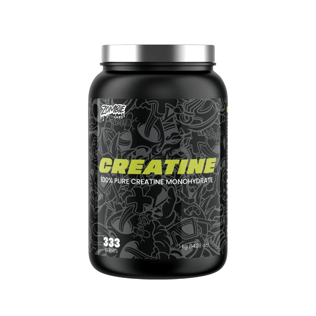 Close-up of the micronized creatine powder, showcasing its fine texture for easy mixing.