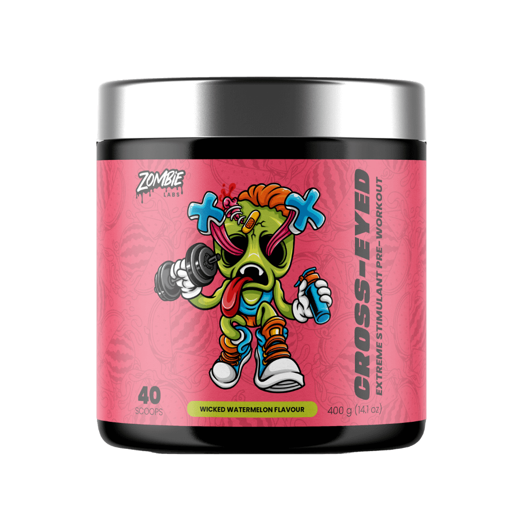Zombie Power Pre-Workout Booster in a sleek container, ideal for fitness and gaming enthusiasts.