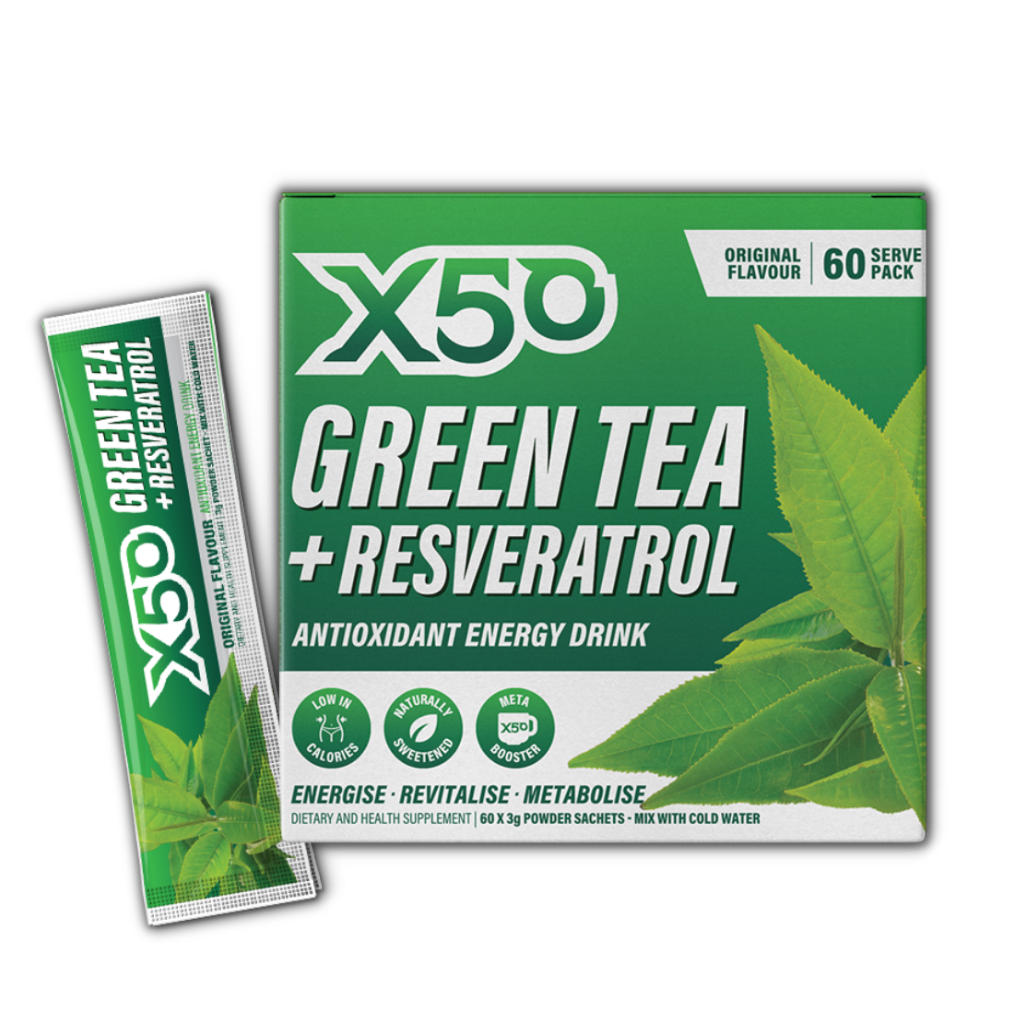 Lifestyle shot of a person enjoying Revitalizing Green Tea Energy Boost during a workout, emphasizing energy and vitality.